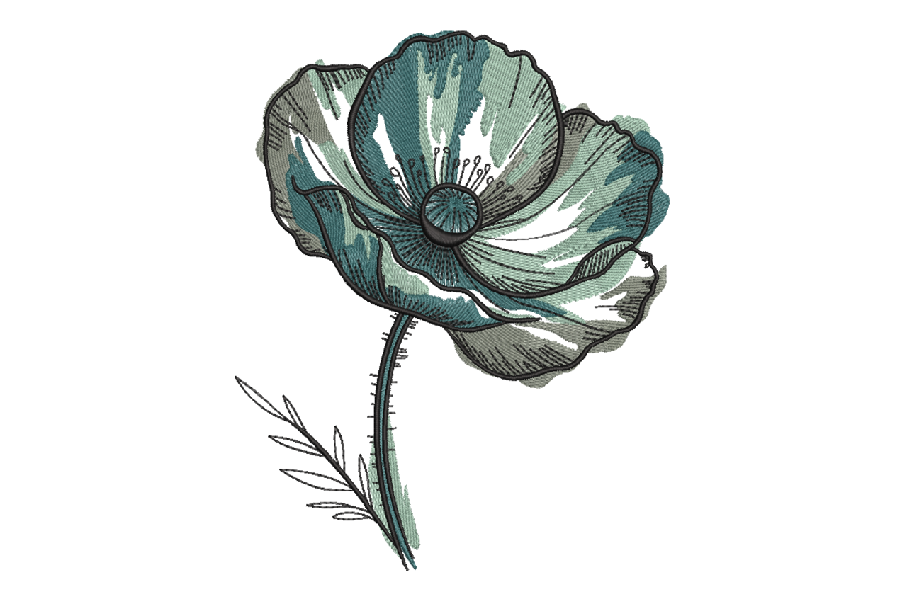 Teal Poppy Flower