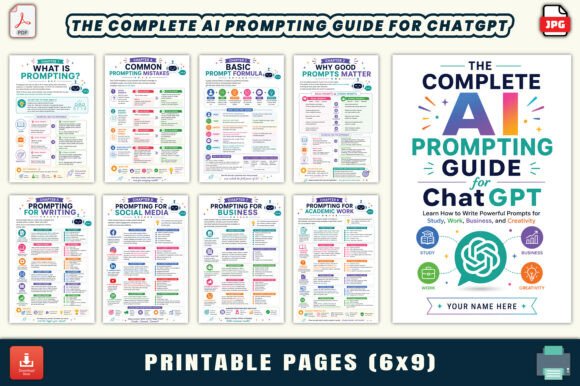 The Complete AI Prompting Guide for Chat Graphic KDP Interiors By LR ART