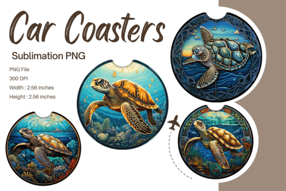 Turtle Stained Glass Car Coaster Keychai