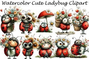 Watercolor Cute Ladybug Clipart Graphic by clipart · Creative Fabrica