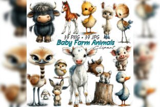 Whimsical Baby Farm Animals Clipart Set Graphic by One-touch · Creative ...