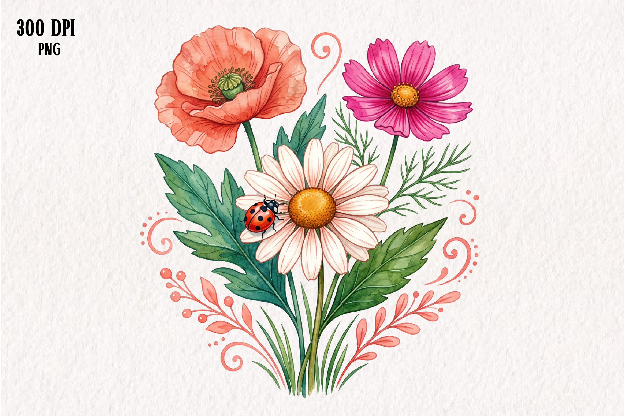 Whimsical Summer Flowers PNG Graphic by PinkyDesigns · Creative Fabrica