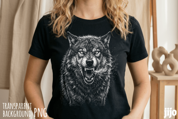 Wolf Animal Fierce Wilderness PNG Graphic T-shirt Designs By jijopero