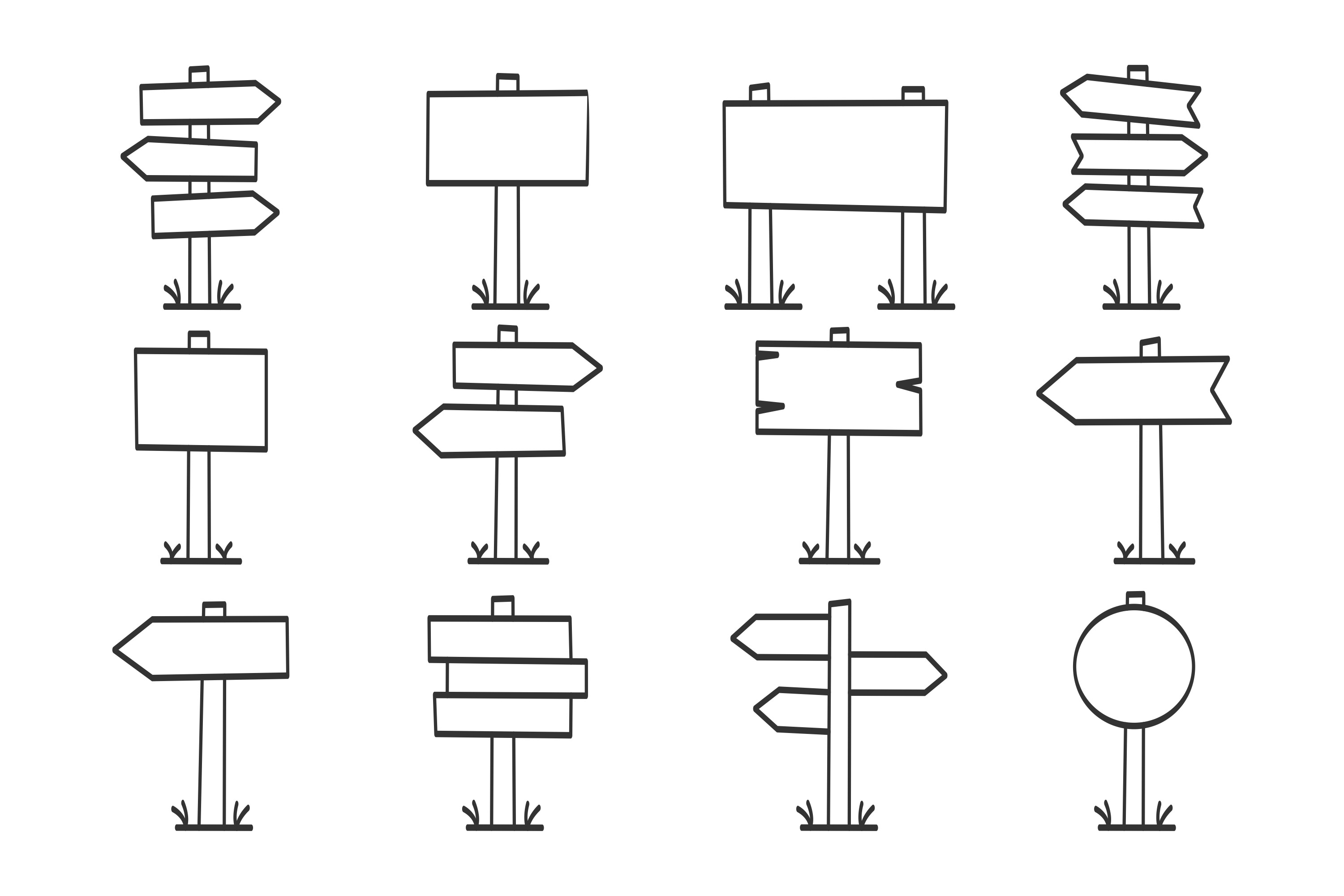 Signposts And Compasses Blank Signposts and Directional Signs Graphic by dzgnvibe · Creative ...