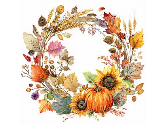 10 JPG Autumn Pumpkin Wreath Set
