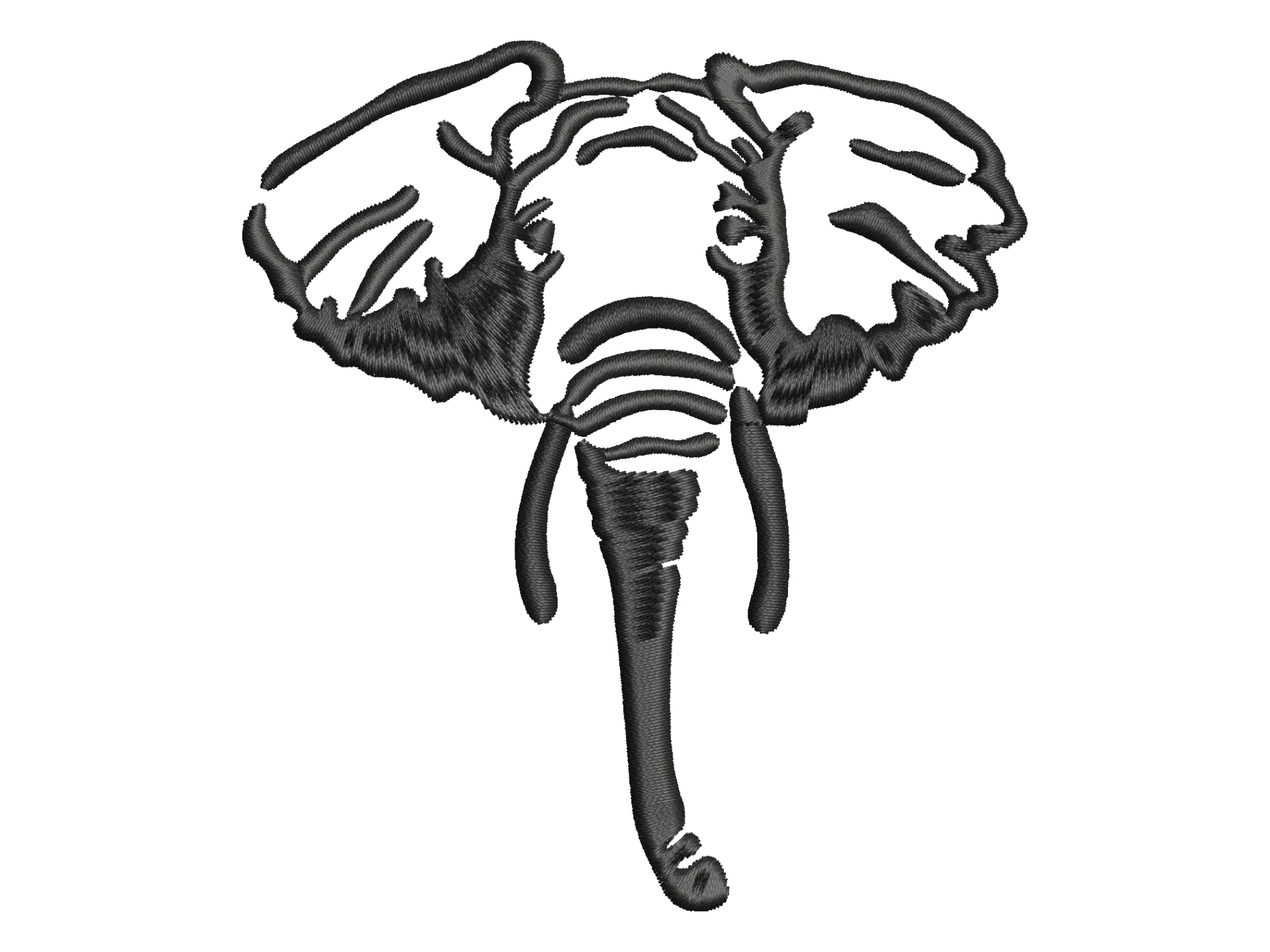 African Elephant Silhouette Embroidery