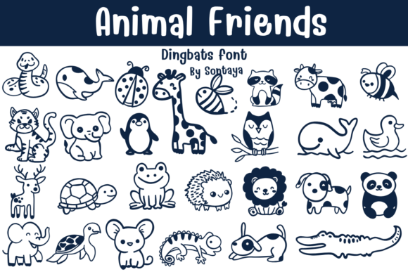 Preview of Animal Friends dingbat font