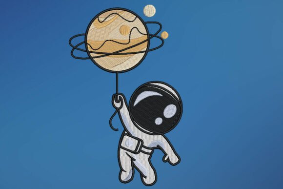 Astronaut Embroidery Design