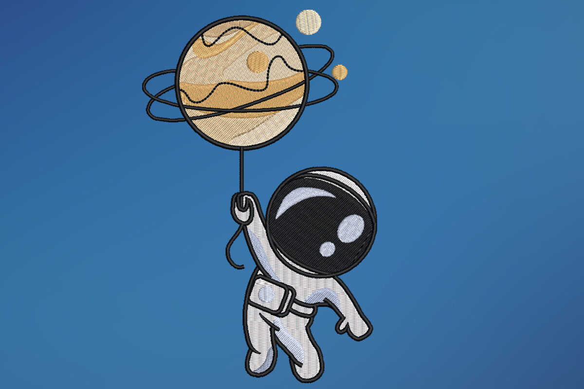 Astronaut Embroidery Design
