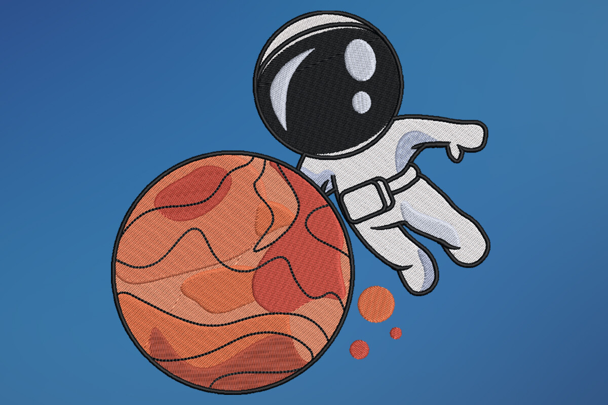 Astronaut Embroidery Design
