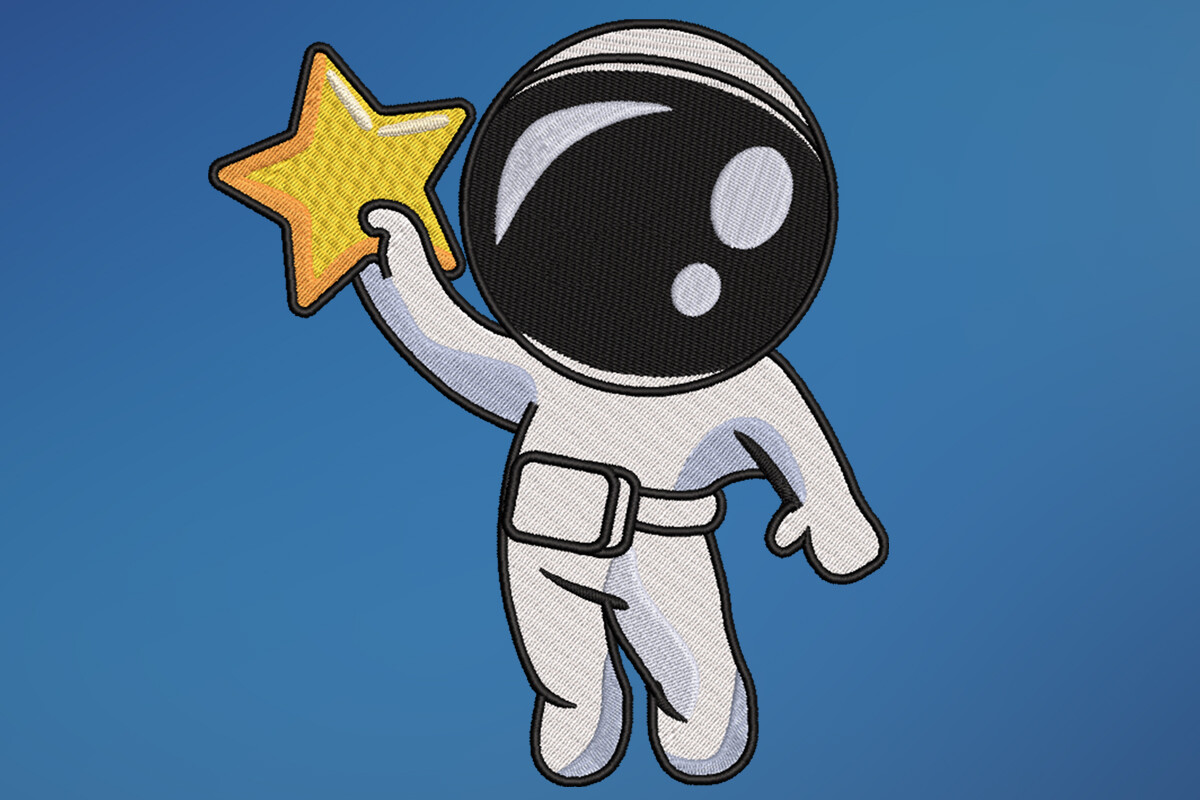 Astronaut Embroidery Design