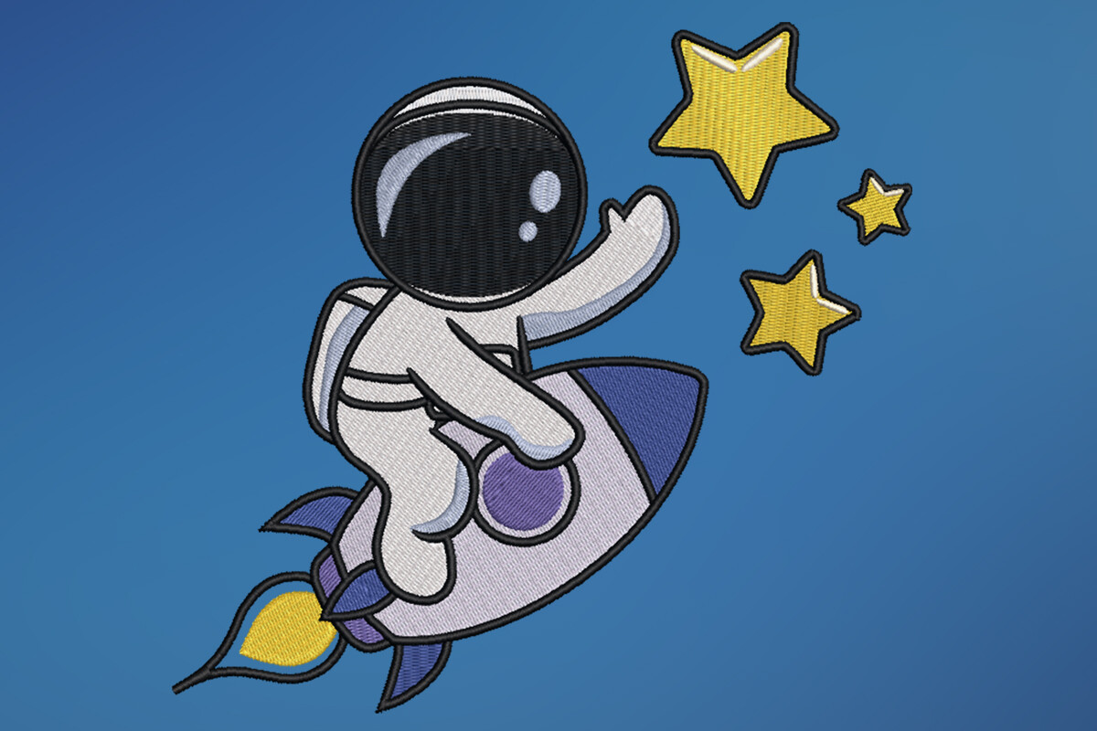 Astronaut Embroidery Design