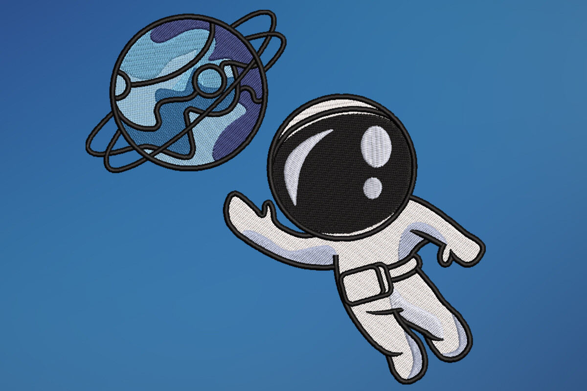 Astronaut Embroidery Design