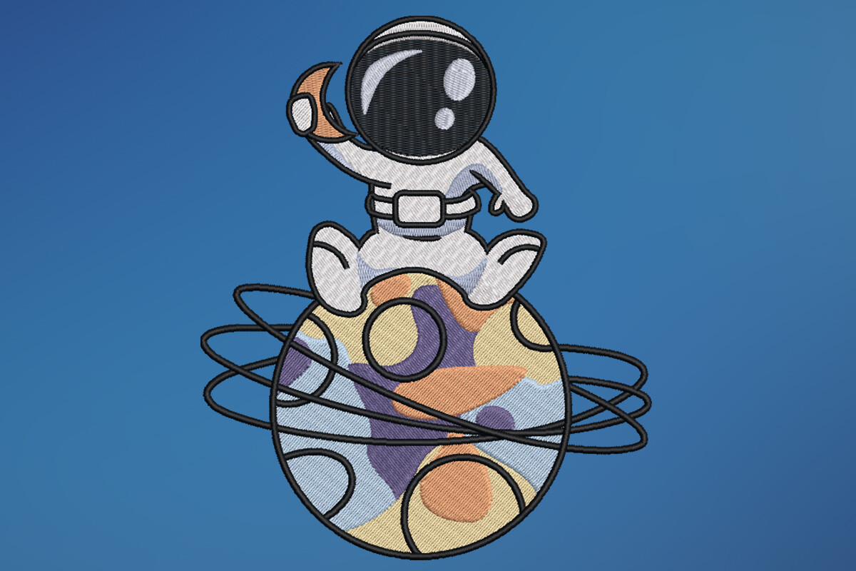 Astronaut Embroidery Design