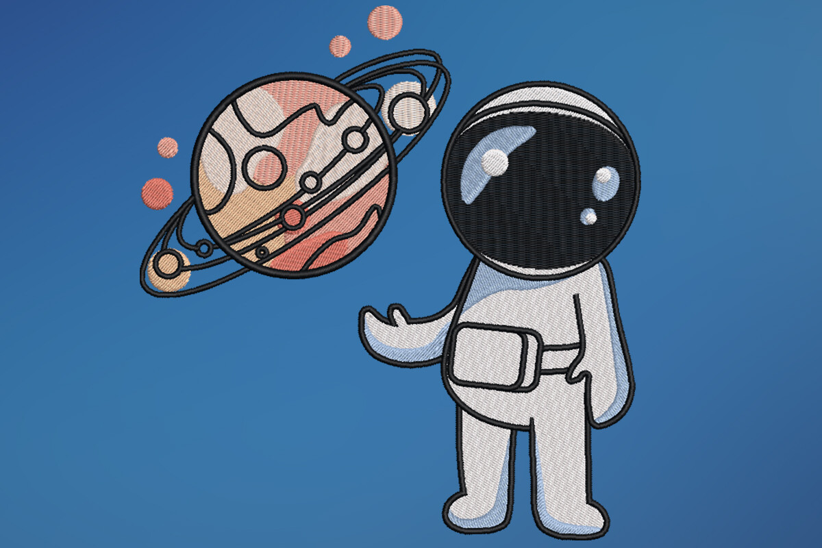 Astronaut Embroidery Design