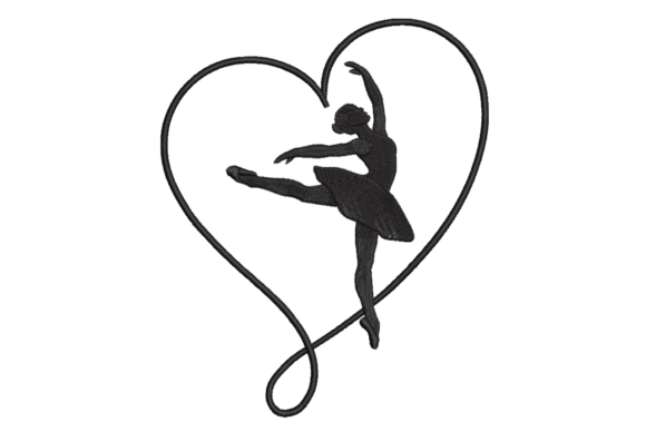 Ballerina Heart Silhouette