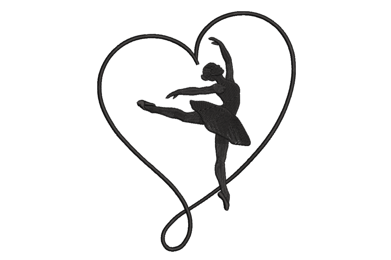 Ballerina Heart Silhouette