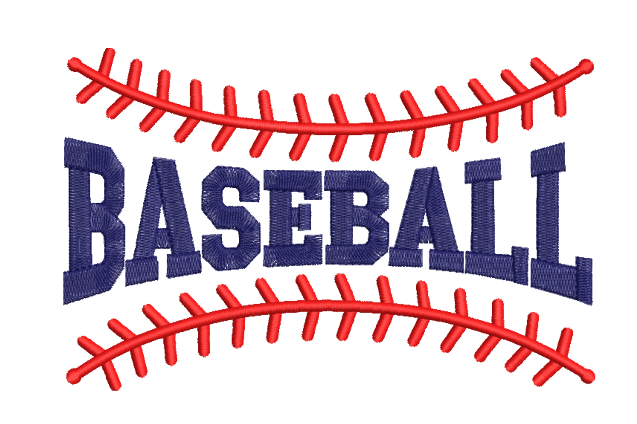 Baseball Text - Curved Stitch
