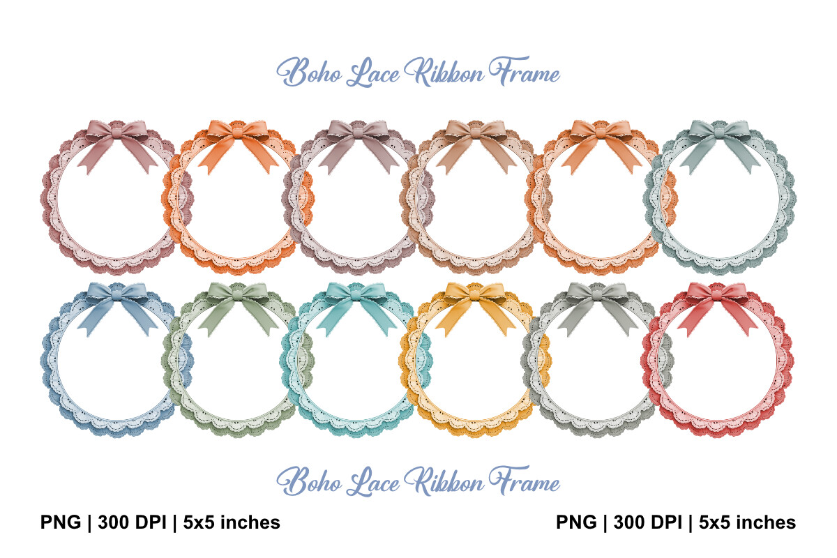 Boho Lace Ribbon Frame