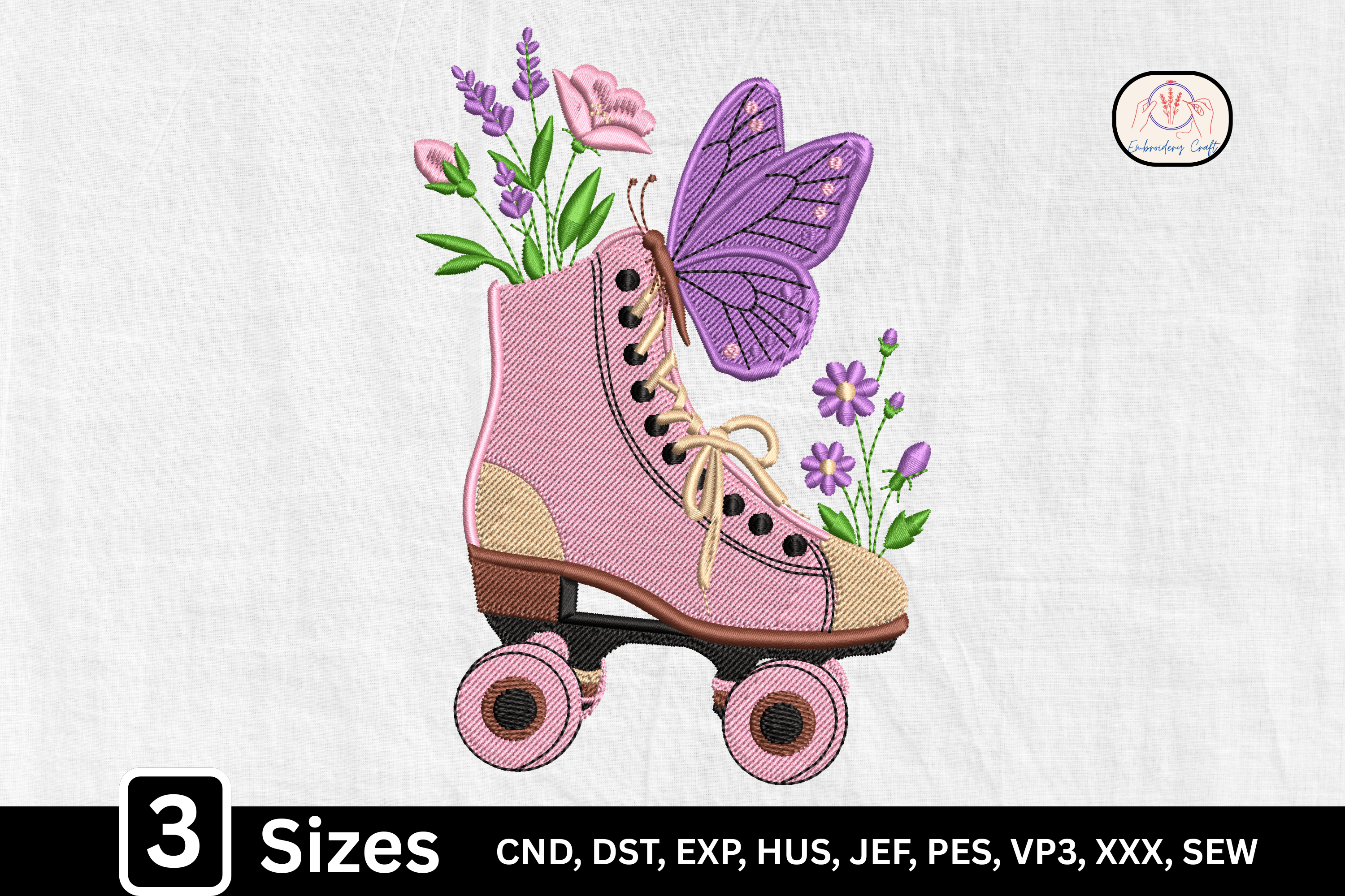Butterfly Floral Roller Skate