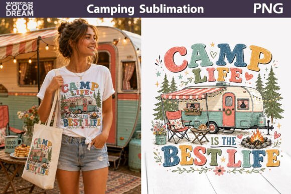 Camp Life Camper T Shirt Graphic Crafts By WatercolorColorDream
