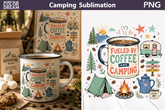 Camping Coffee Mug Clipart