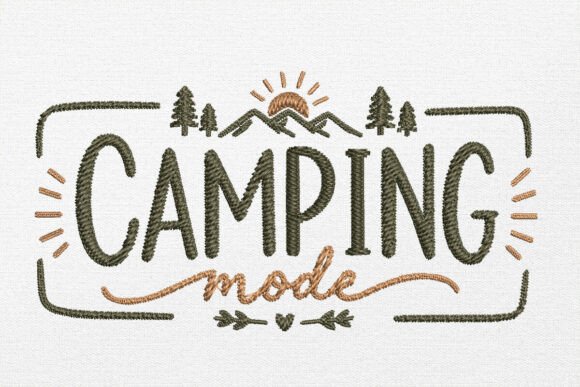 Camping Embroidery Design