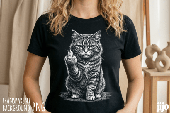 Cat Sarcastic Attitude Funny PNG Graphic T-shirt Designs By jijopero