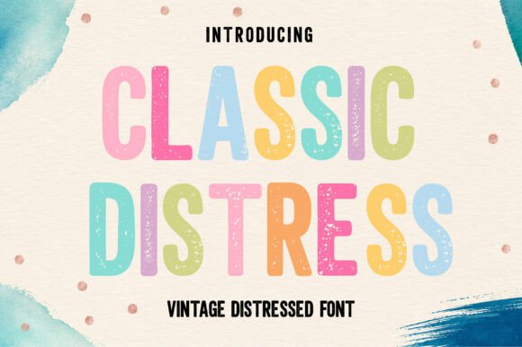 Classic Distress Font Display Font Di Artisan Vibes