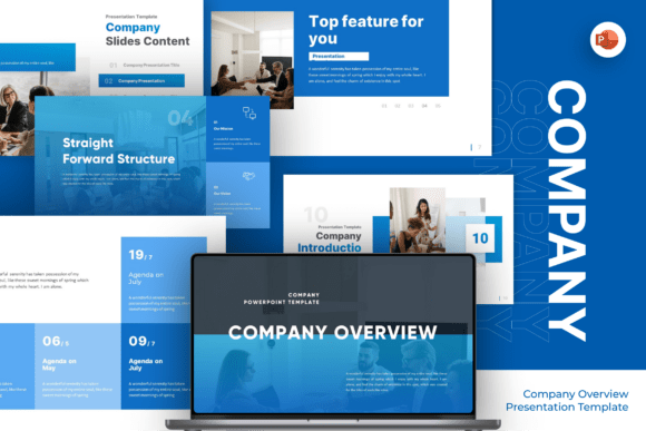 Preview of Company Overview PowerPoint business report presentation template