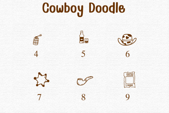 Cowboy Doodle Font PNG with transparent background - Preview 3