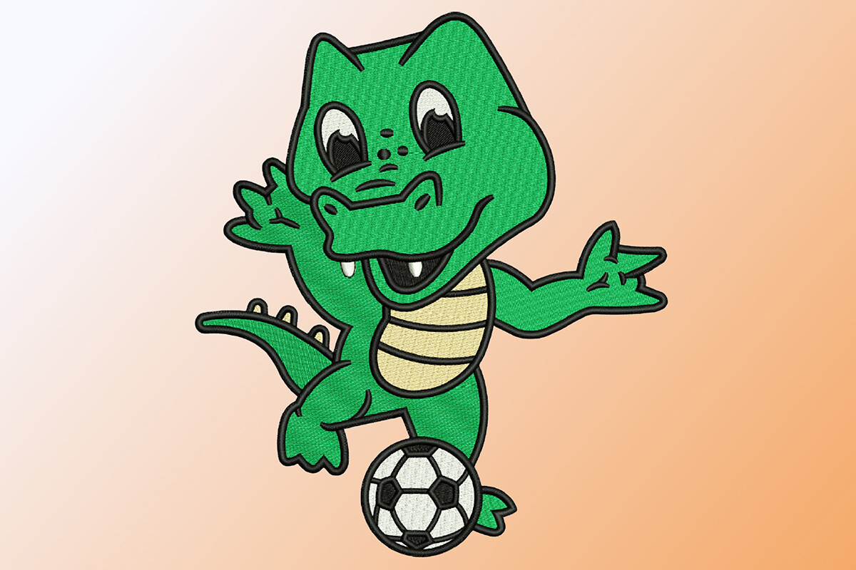 Cute Baby Aligator Embroidery Design