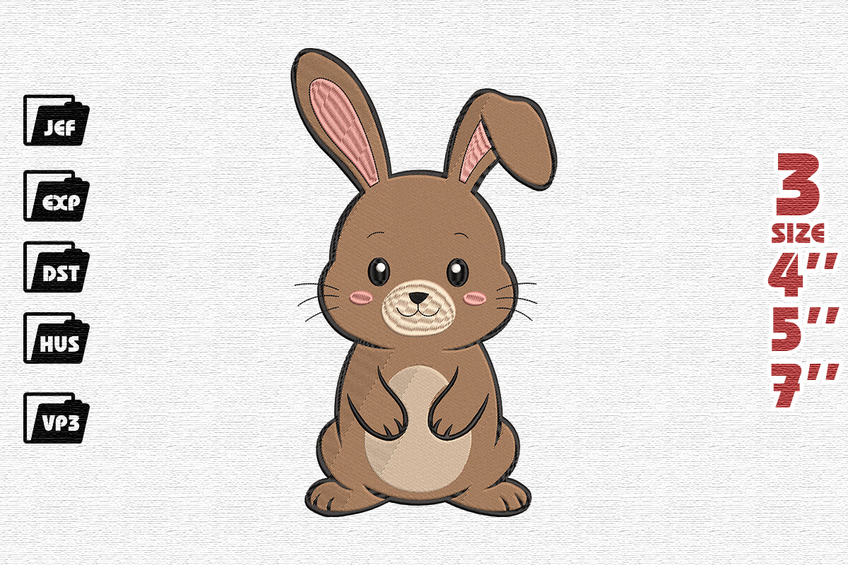 Cute Bunny Embroidery Design