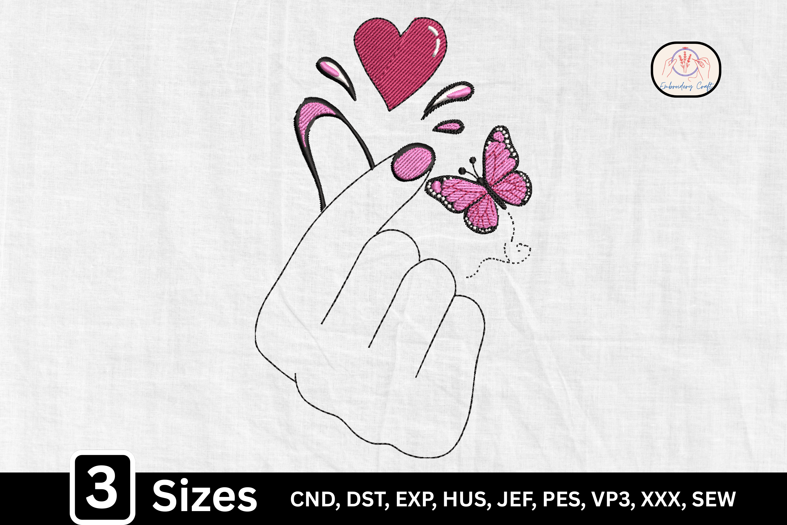 Cute Finger Heart Butterfly