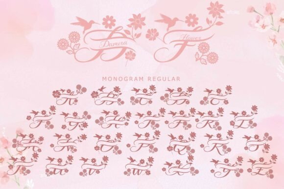 Damira Flower Monogram Font - Preview 6