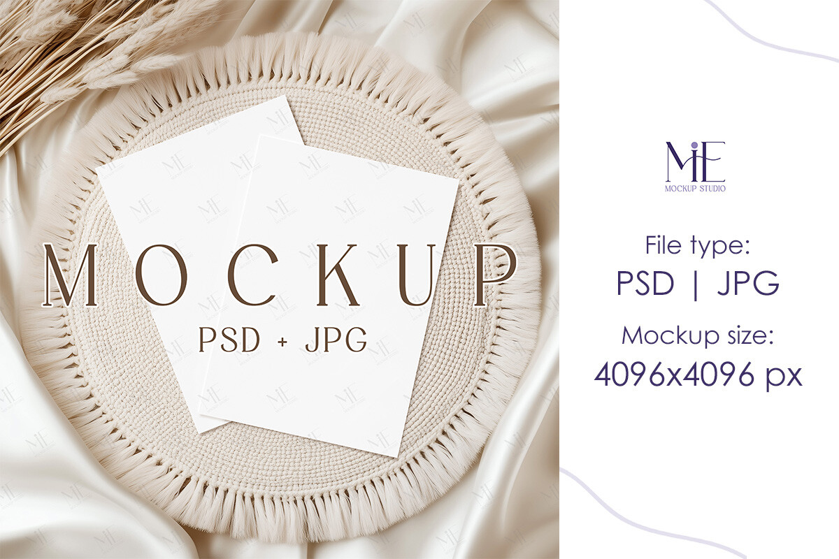 Double Invite Card Mockup Front Back