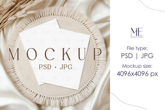 Double Invite Card Mockup Front Back Grafik Produktmodelle (Mockups) Von Mie Mockup Studio