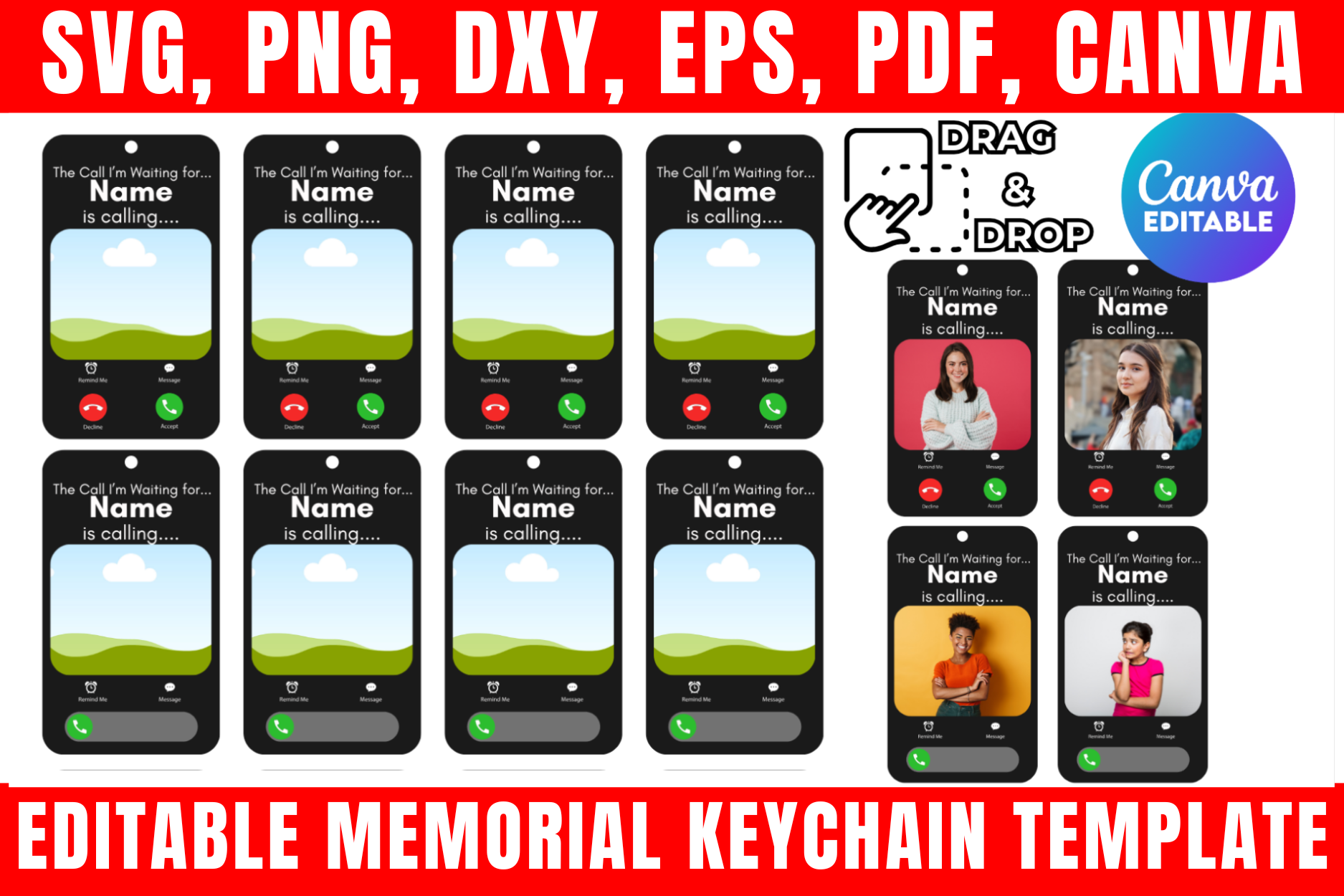 Keychain Frame Editable Editable Memorial Keychain Template Graphic by freshzone228 · Creative ...