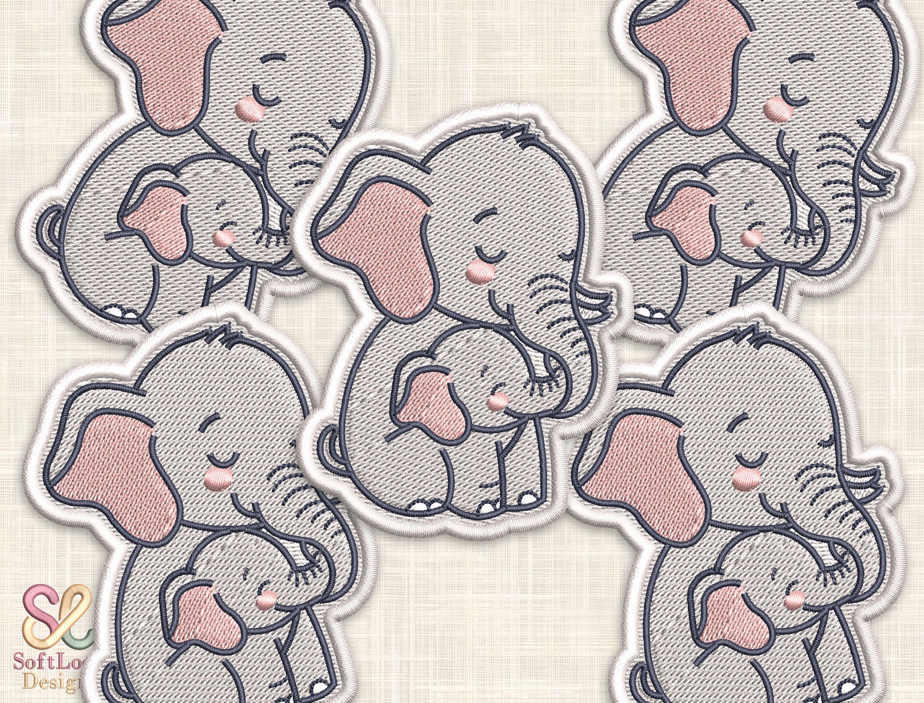 Elephant Embroidery Patch Design