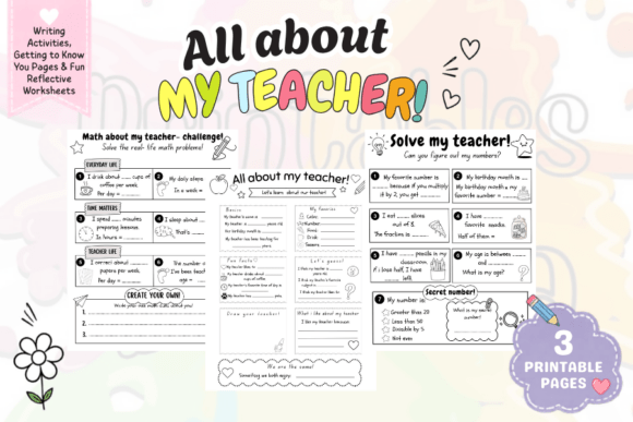 FREE All About My Teacher Printable Pack Graphic