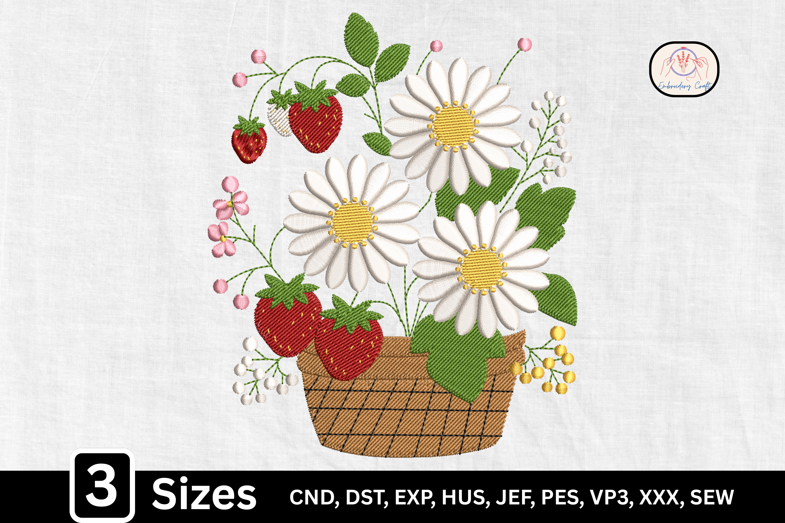 Floral Basket Daisy Strawberry