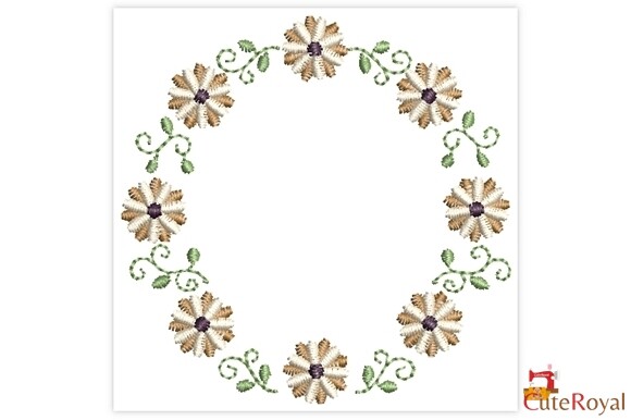Floral Wreath Embroidery Design