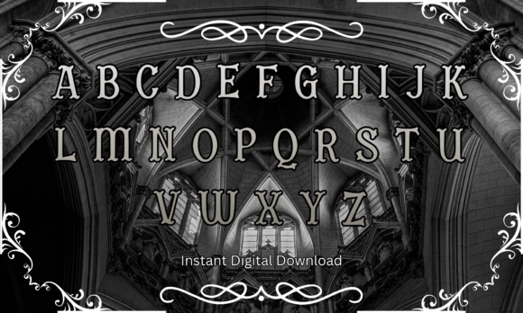 Gothic Cathedral Font PNG with transparent background - Preview 1