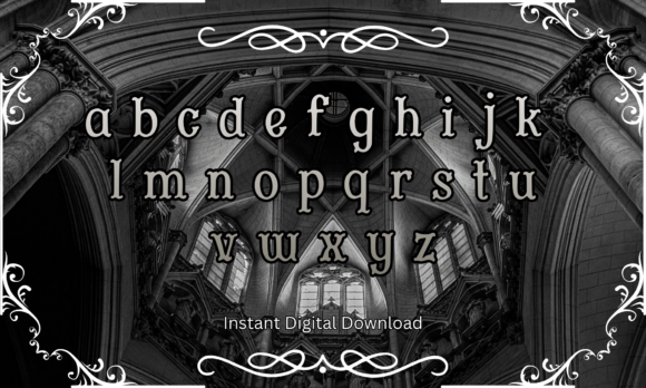 Gothic Cathedral Font PNG with transparent background - Preview 2