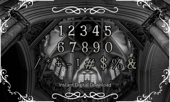 Gothic Cathedral Font PNG with transparent background - Preview 3