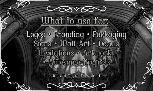 Gothic Cathedral Font PNG with transparent background - Preview 4