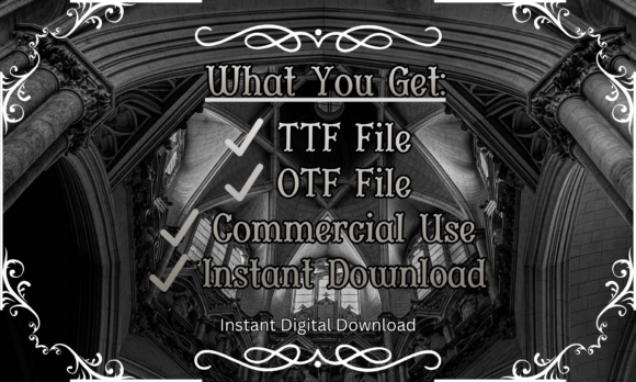 Gothic Cathedral Font PNG with transparent background - Preview 5
