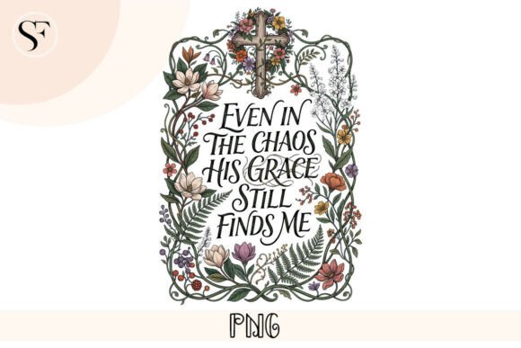 Grace Finds Me Floral Cross Design
