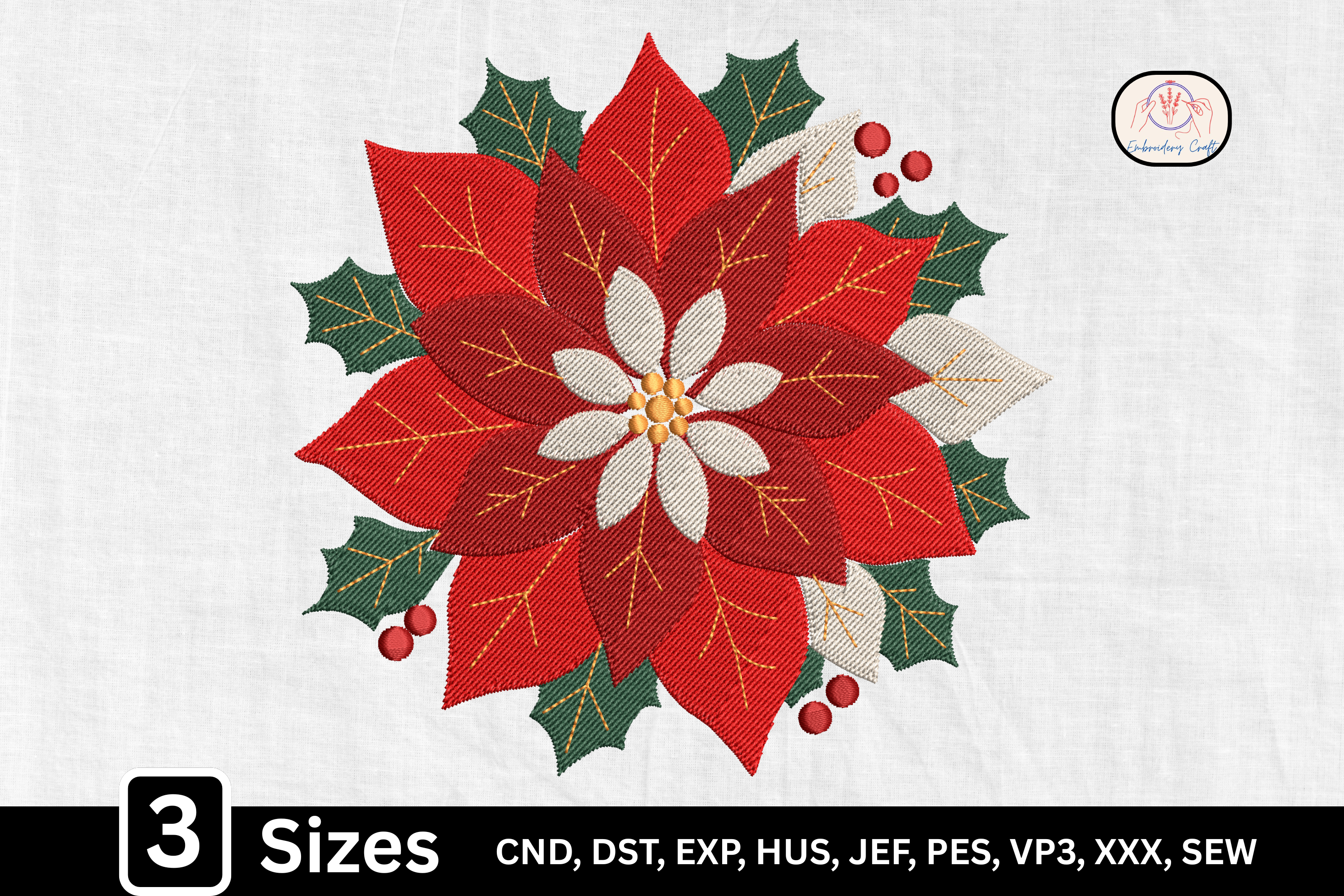 Holiday Floral Poinsettia Christmas