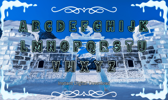 Ice Sculpture Font PNG with transparent background - Preview 1